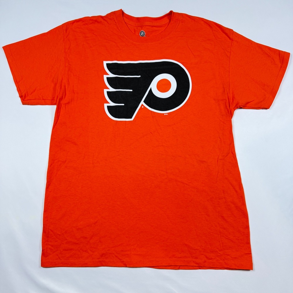 NHL Philadelphia Flyers T-Shirt Mens Large Orange Short Sleeve Graphic Tee